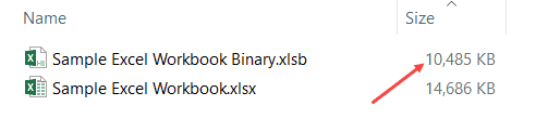 Reduce Excel File Size - binary file xlsb