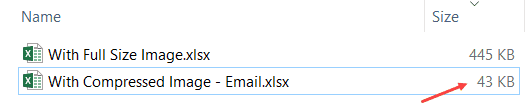 Reduce Excel File Size - image compression