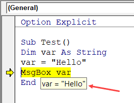 Auto Data Tips Option in Visual Basic Editor Options