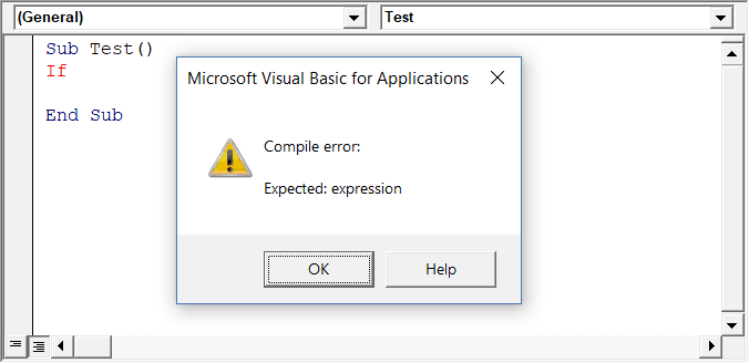 Auto Syntax Check in Visual Basic Editor Options