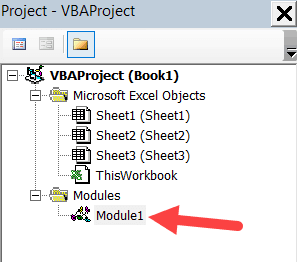 Inserted Module in the VB Editor