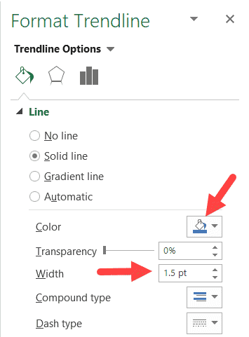 Change the color or the width