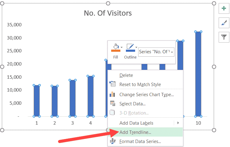 trend lines in excel 2016