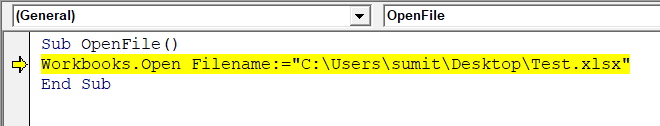 Click on Debug to Highlight the code