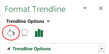 Fill and Line option in Format Trendline Pane