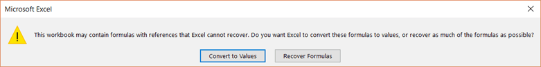 Recover Data by extracting values or formulas