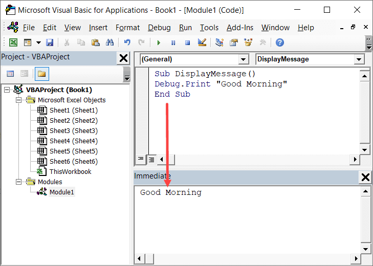 Debug.Print instantly shows the result in immediate window