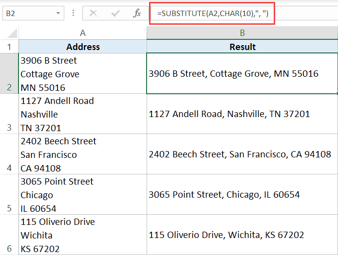 remove line breaks in excel for mac