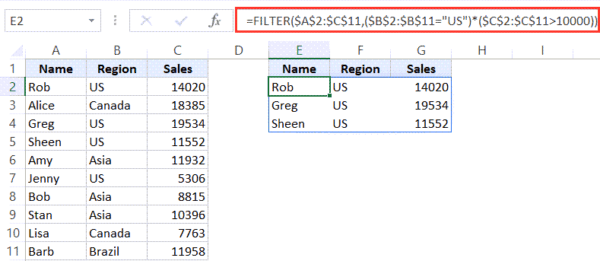 Excel Filter Function - Explained with Examples + Video