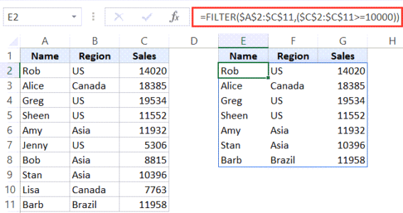 Excel Filter Function - Explained with Examples + Video