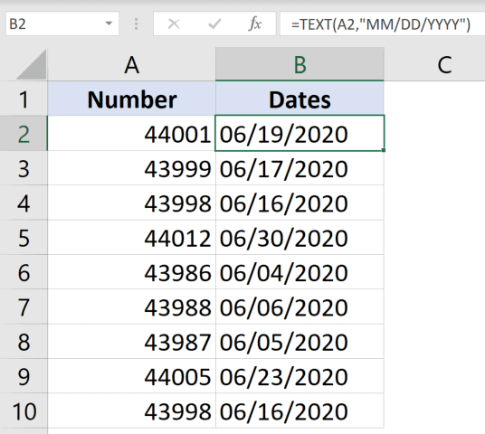 TEXT formula result