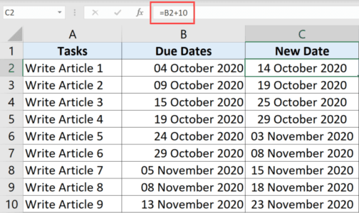 How to Add or Subtract Days to a Date in Excel (Shortcut + Formula)