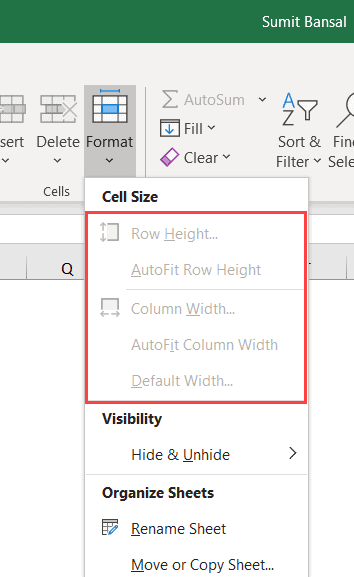 How to make all cells same size in google sheets