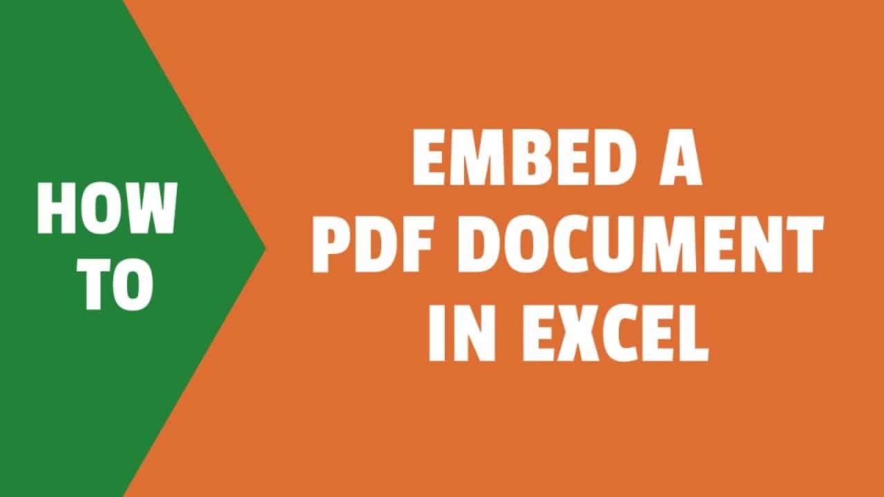 How to embed a PDF File in an Excel Worksheet