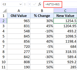 Calculate Percentage Change in Excel (% Increase/Decrease Formula)