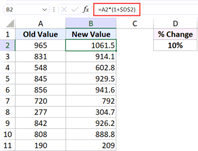 Calculate Percentage Change in Excel (% Increase/Decrease Formula)