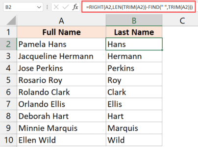 Extract Last Name in Excel (5 Easy Ways)