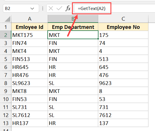 GETTEXT formula