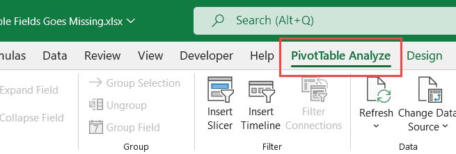How To Show Pivot Table Fields List Get Pivot Table Menu Back 