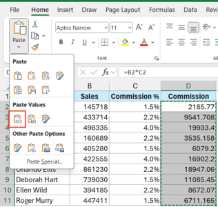 Remove Formulas (but Keep Data) in Excel