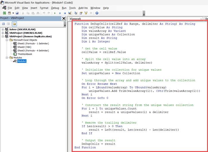 Copy paste the code in the module code window