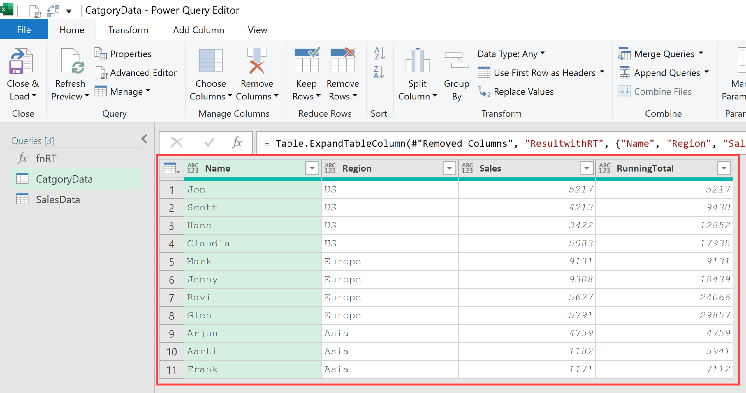 Data Preview Area in Power Query