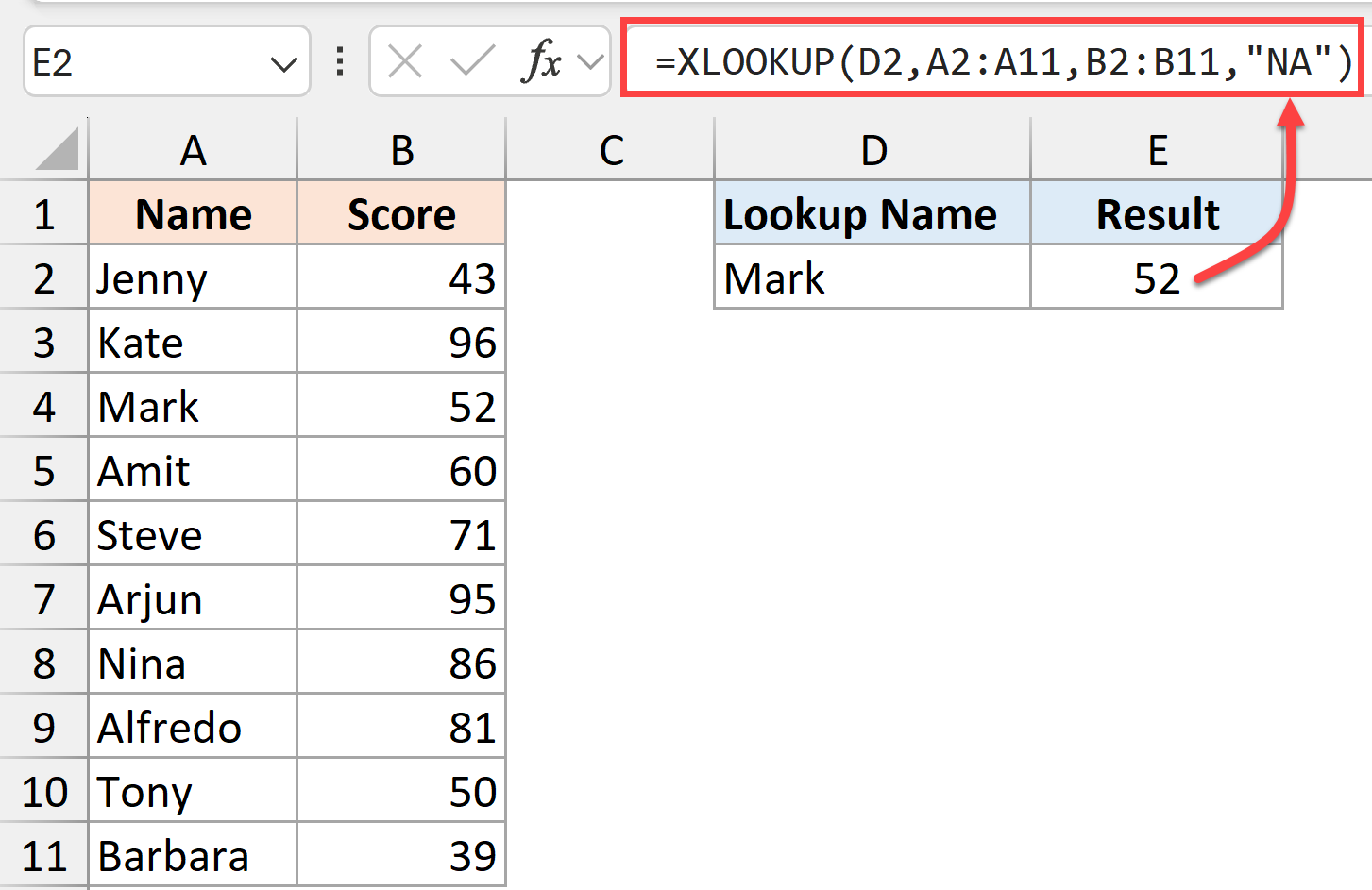 XLOOKUP formula for adding comments in formula