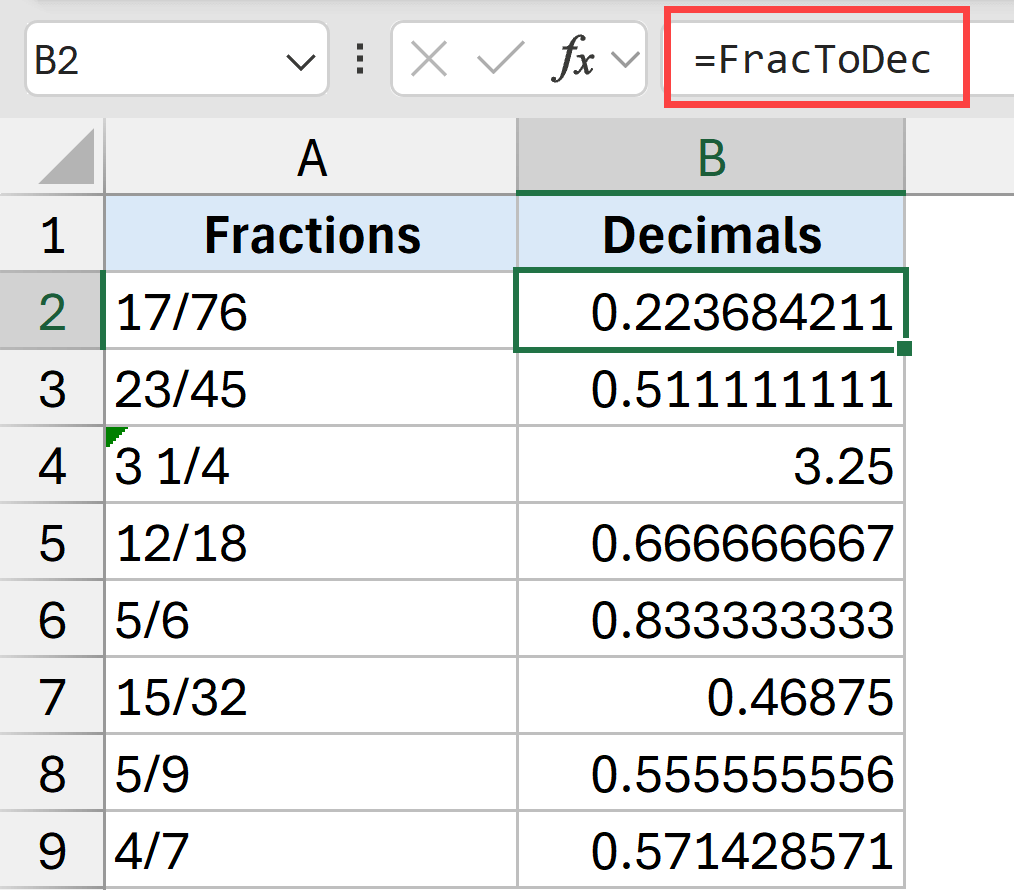 Enter the named range name in the cell