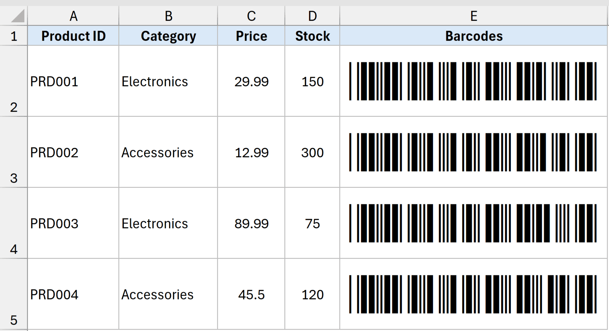 Create Barcodes in Excel (Free Barcode Generator)