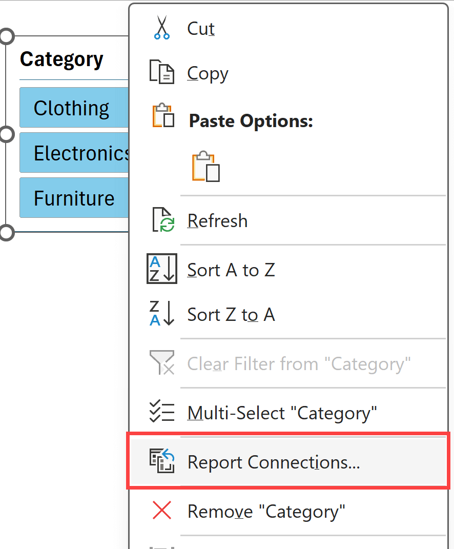 Click on Report Connections