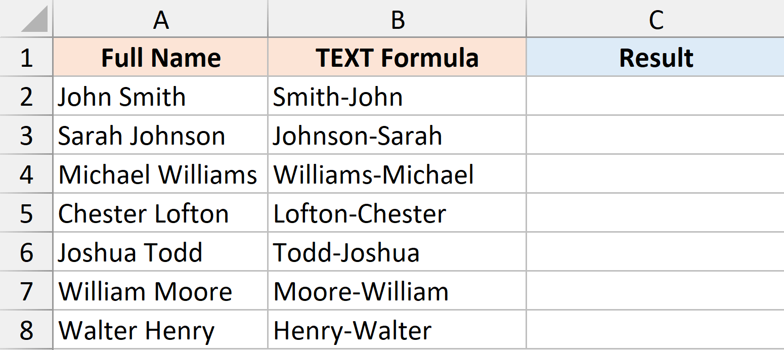 Names data for LET formula