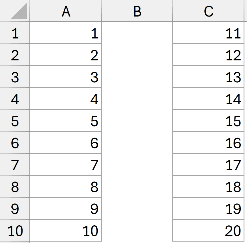Data in multiple ranges