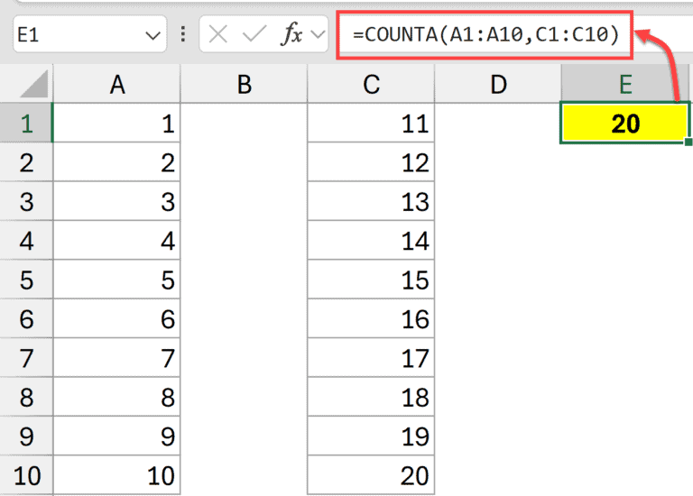 Excel COUNTA Function (Explained with Examples)