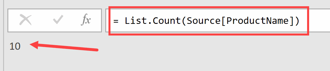 Count of all the values in a table column using List Count