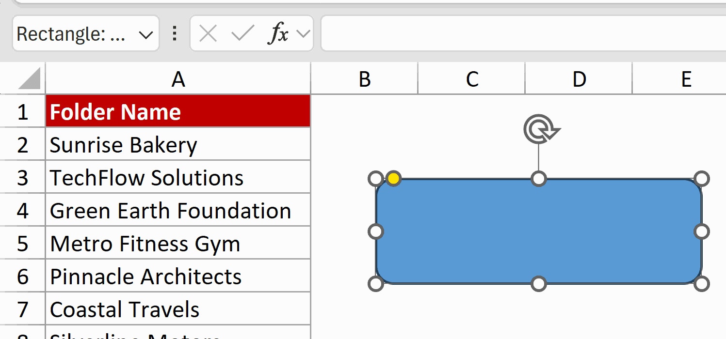 Insert a rectangular shape