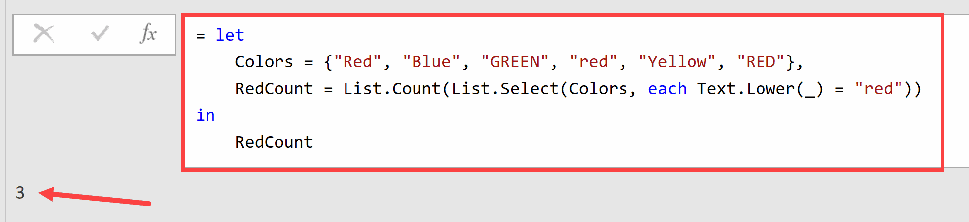 List Count function Power Query - Filter and Count