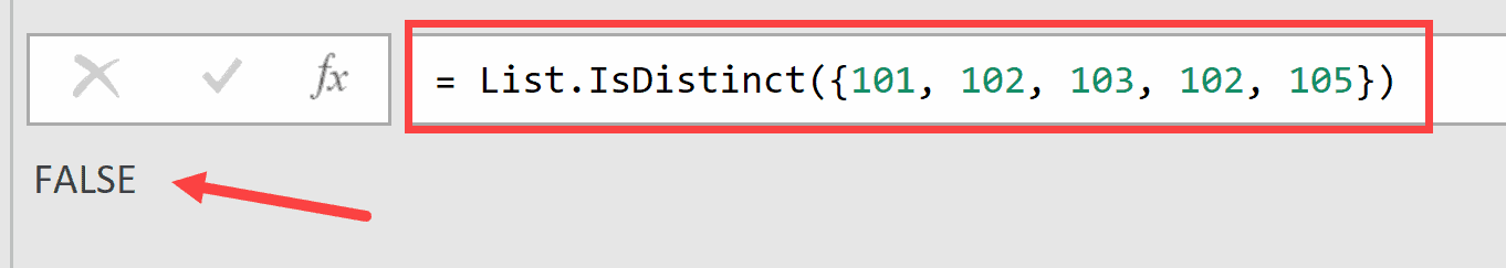 List IsDistinct Function Gives False