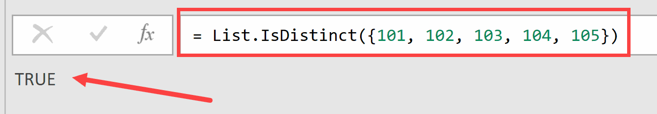 List IsDistinct Function Gives True