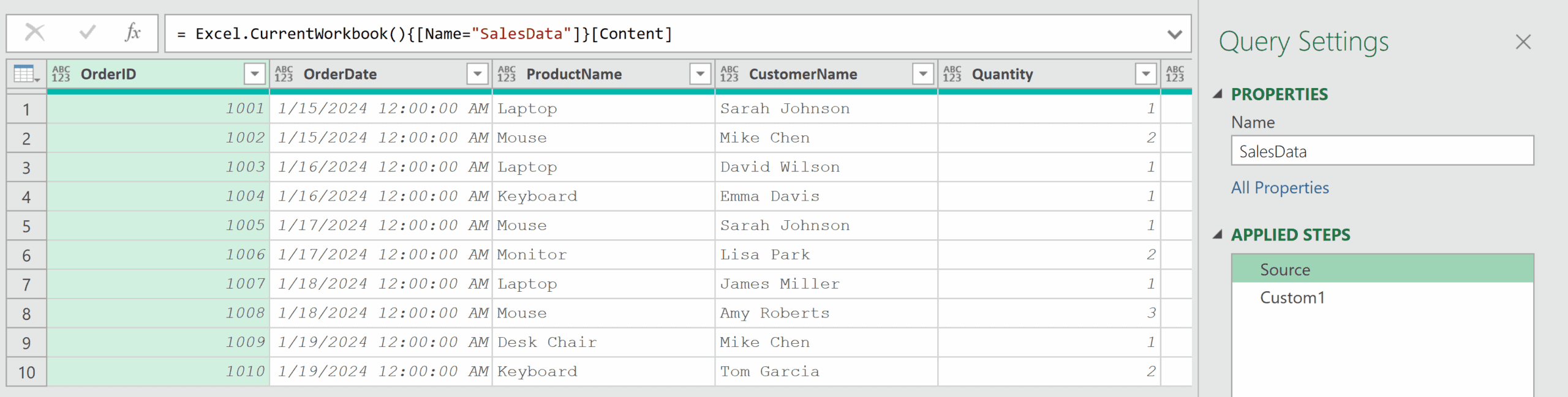 Table in Power Query