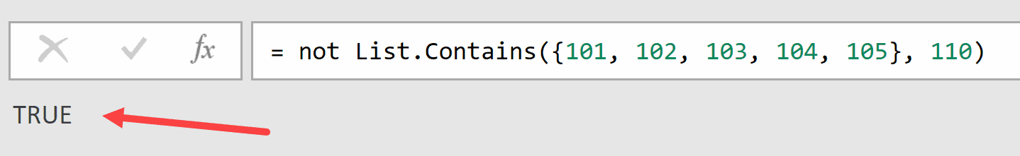 01 Using List Contains with not power query