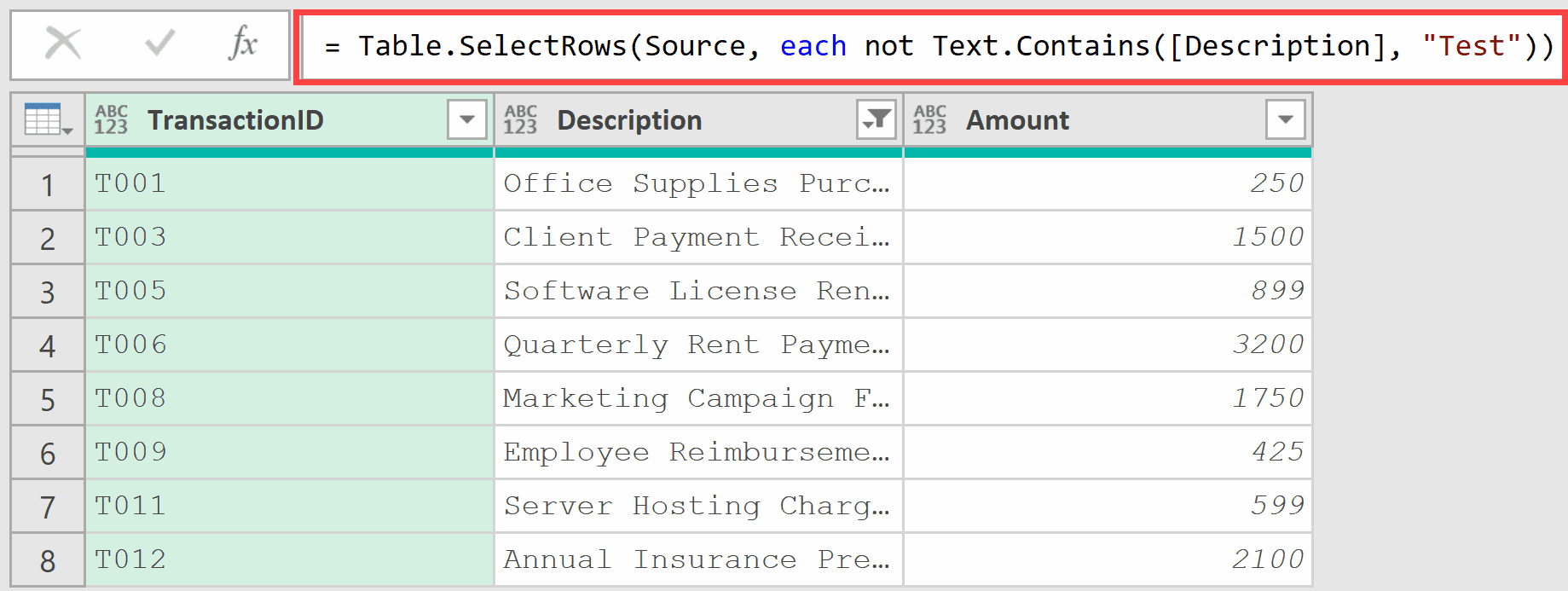 04 Formula to remove rows based on specific text