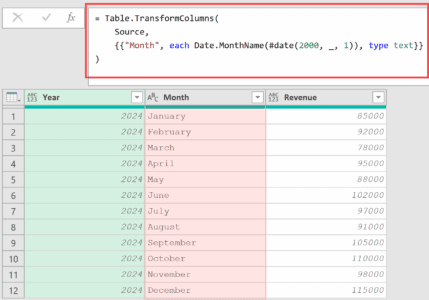 Table.TransformColumns Function in Power Query M (6 Examples)