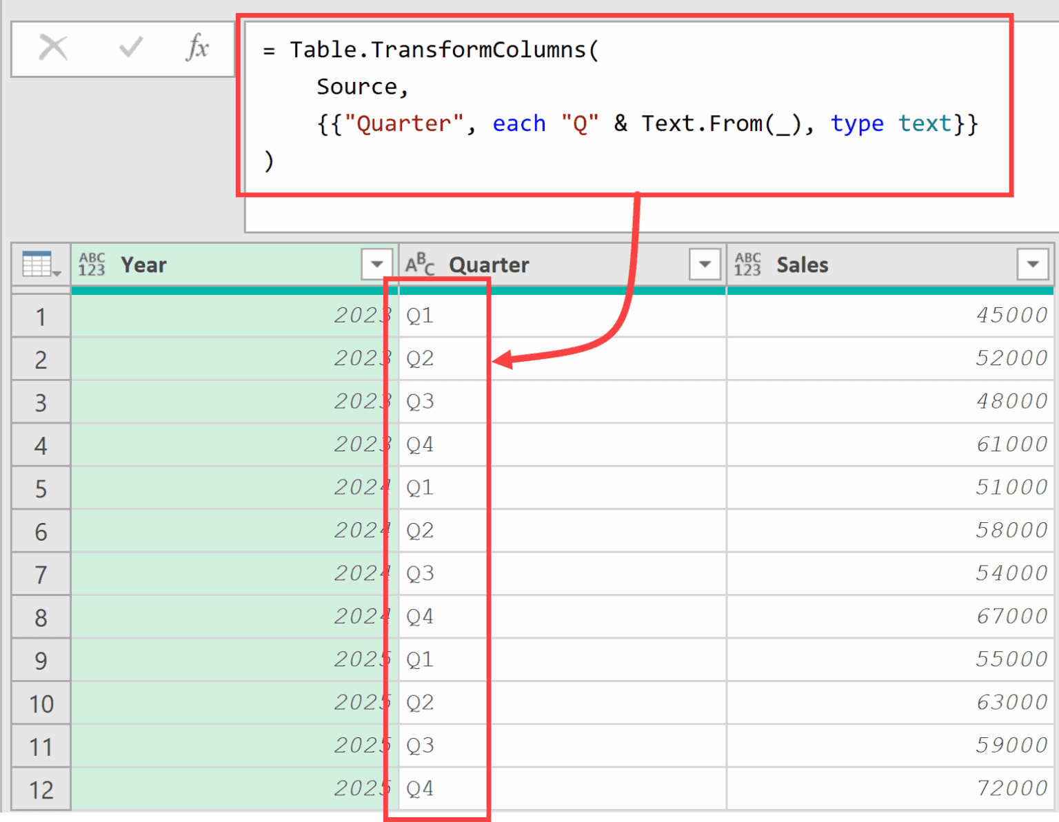 Table.TransformColumns Function in Power Query M