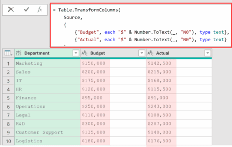 Table.TransformColumns Function in Power Query M (6 Examples)
