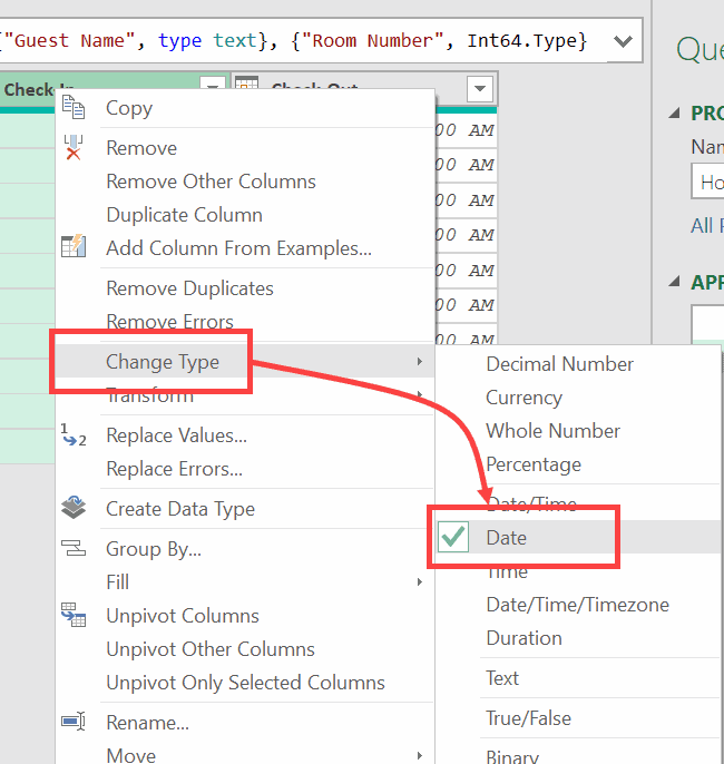 Change column data type to date