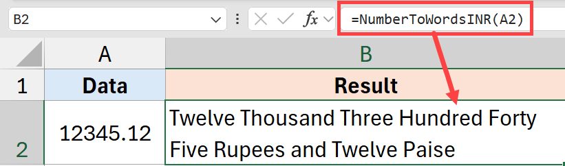 Convert Number to words INR VBA
