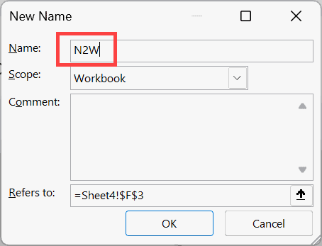 Enter the Lambda name in the name manager