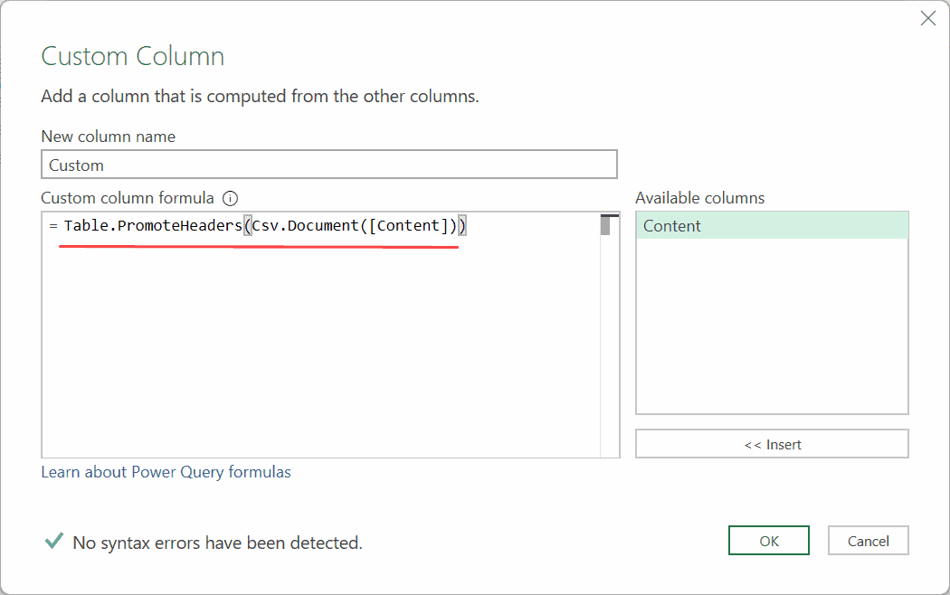Formula in Custom Column