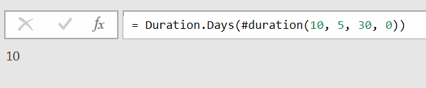 Get the number of days from duration