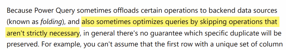 Power Query Optimizes calculation